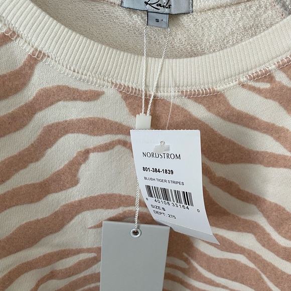 BNWT Rails pink zebra print sweatshirt size small - Picture 2 of 3